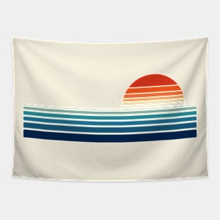 Minimalist, Geometric Retro Ocean Sunrise I Tapestry
