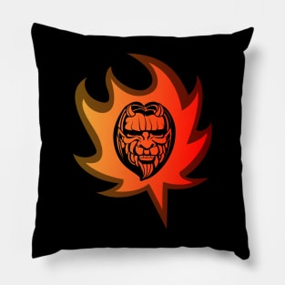 Face of the Devil in Flames Pillow