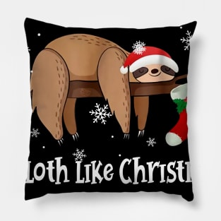 Its Beginning To Look A Sloth Like Christmas Pillow