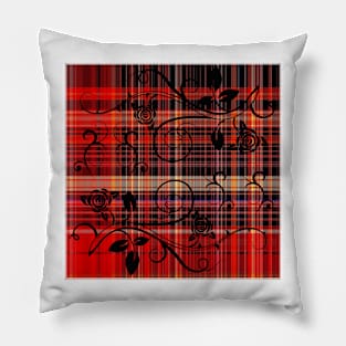 Tendrils on Tartan Pillow