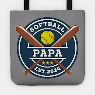 Softball Papa Baseball Lover Dad Tote