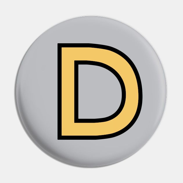 Funky Yellow Letter D Pin by Thespot