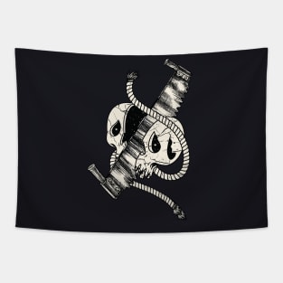 Cut Wood till death Lumberjack Skull Tapestry