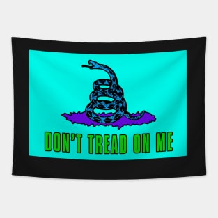 Dont tread on me flag - Neon Blue Purple Sticker Tapestry