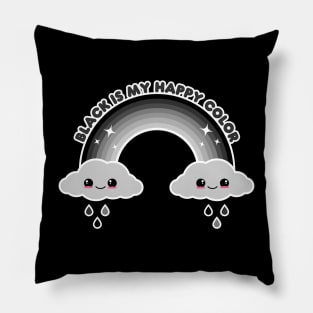 Black is my happy color | goth rainbow Pillow