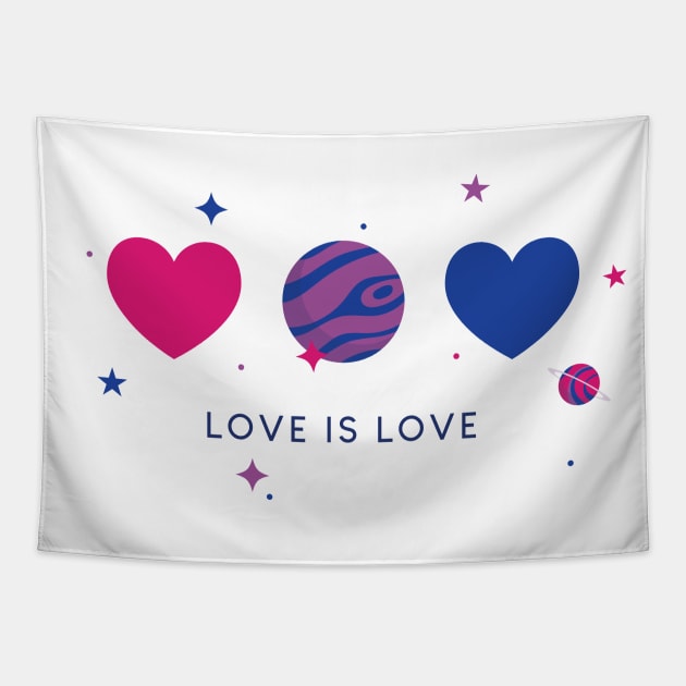 Bisexual pride hearts Tapestry by Lentum