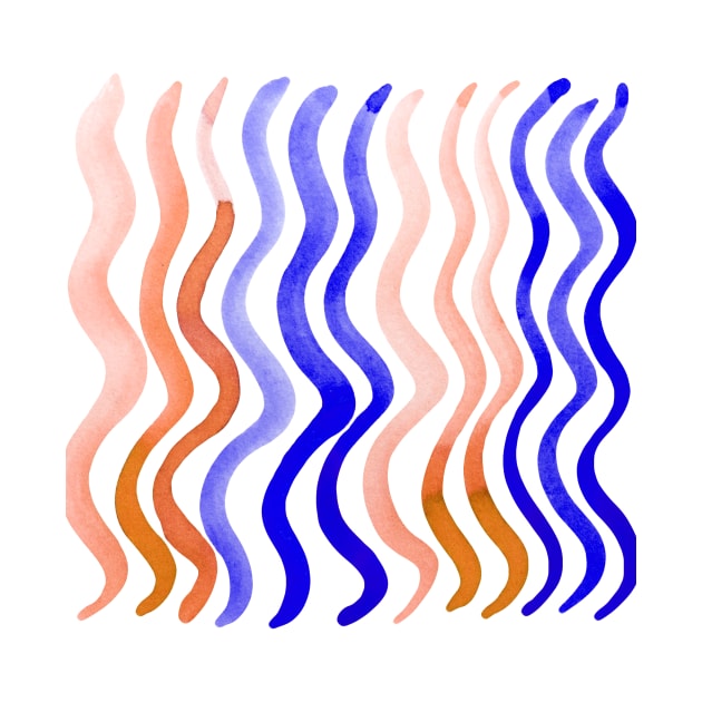 Wavy lines - orange and blue by wackapacka