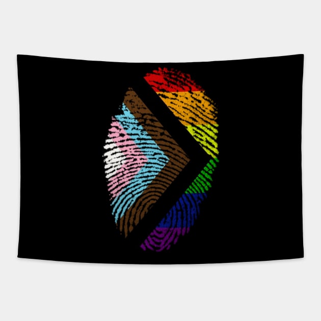 Progress Pride Rainbow Flag For Inclusivity Tapestry by PowderShot