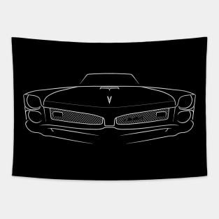 front/profile 1967 Pontiac GTO - stencil, white Tapestry