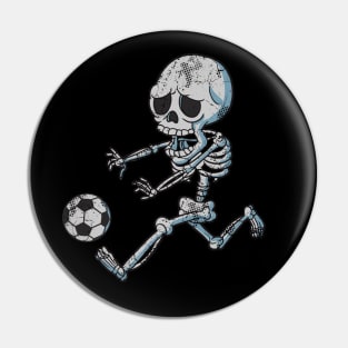Soccer Player Skeleton Halloween Sports Pin