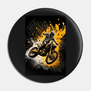 Dirt Bike With Paint Orange Splash Design Pin