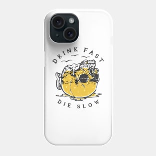 rock skull terror - drink fast die slow Phone Case