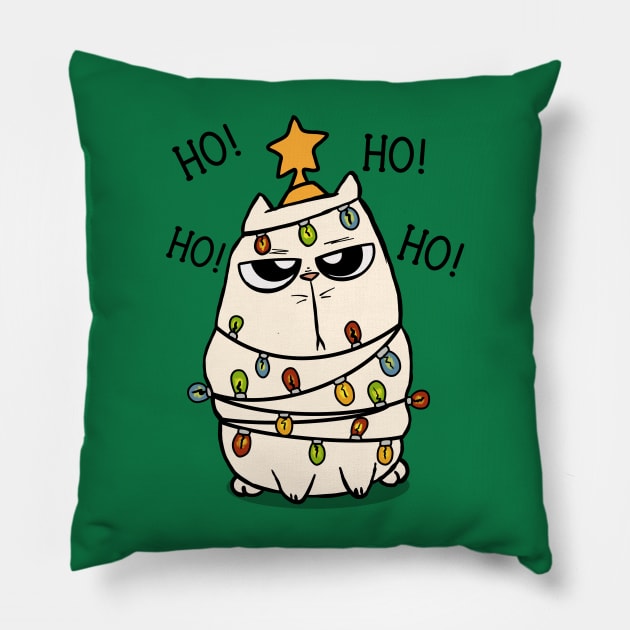 Grumpy christmas Cat Pillow by TSHIRT PLACE