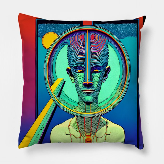 Trippy abstract Humanoid Pillow by Trip Tank