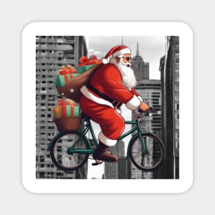 Santa on bike Magnet