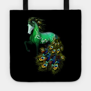 Wonderful fantasy horse with peacock feathers Tote