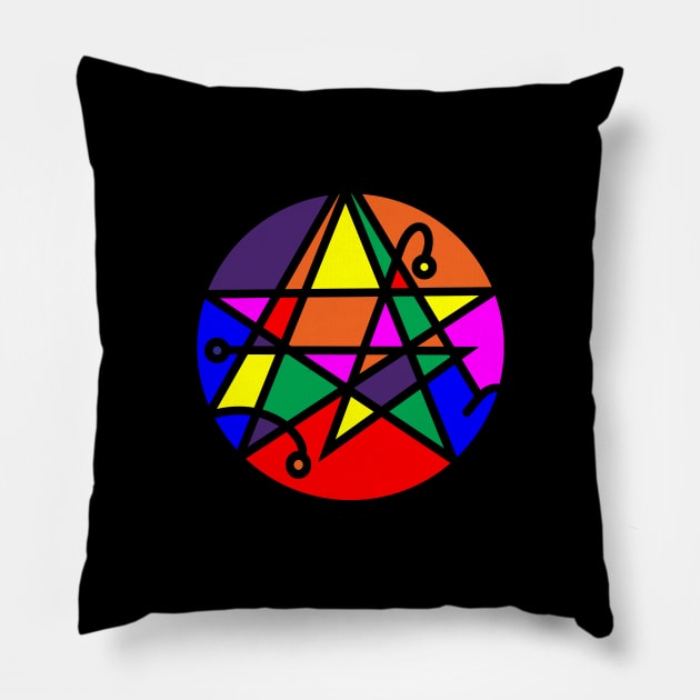 Rainbow Necronomicon Pillow by jonah block