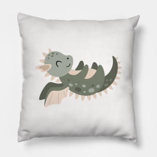 Cute Boho Baby Dragon Green Pillow