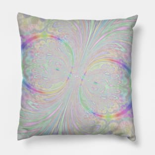 Pastel Rainbow Butterfly Art Pillow