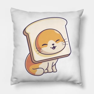 Cute kitten wearing white bread on head Pillow