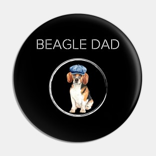 Funny Beagle Dog Dad with Hat and Sunglases Pin