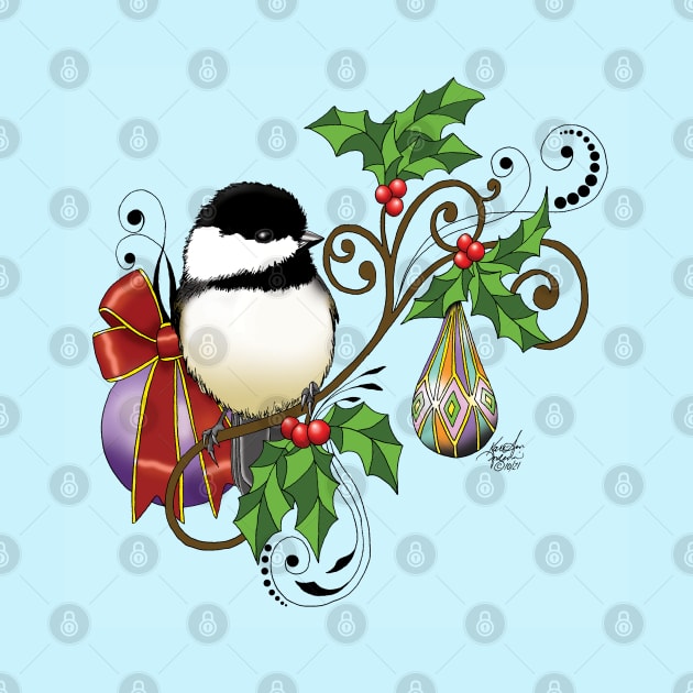 Holiday Chickadee by tigressdragon