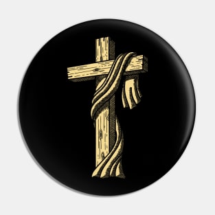 Wooden cross Pin