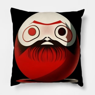 Daruma No. 1: The Japanese Doll For Good Fortune on a Dark Background Pillow