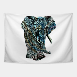 Intricate Asian Elephant Colorful Illustration Tapestry