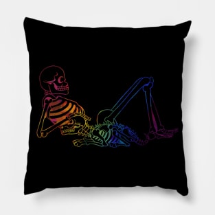 Rainbow Skeleton and Dog Pillow