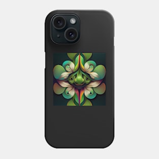 psychedelic fower&#39;s, green Phone Case