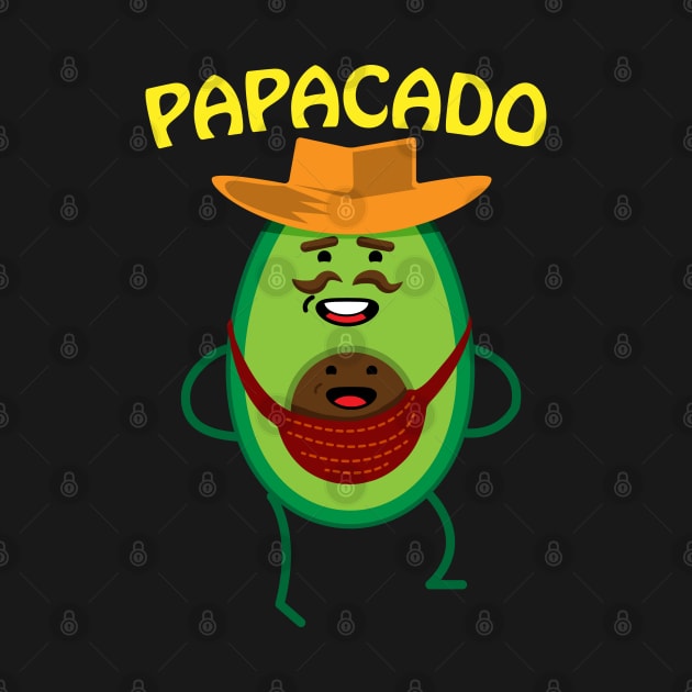 Papacado Mustache Dad Avocado Cute Baby by BraaiNinja