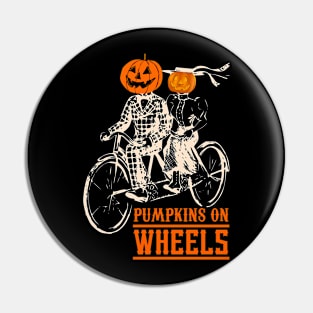 Halloween Pumpkins on Wheels Pin