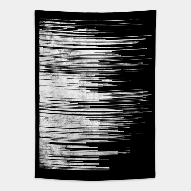 White Noise - Glitch Art - Audio Sound Wave Abstract Tapestry by bulografik