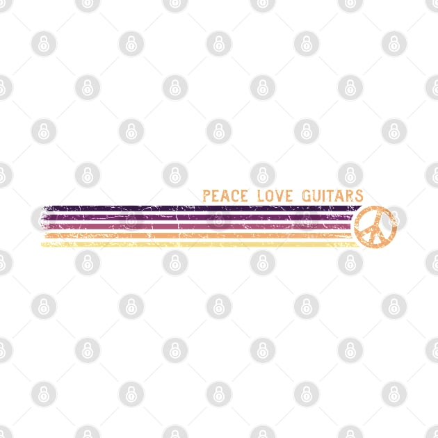 PEACE LOVE GUITARS Sunrise Retro Stripes by Jitterfly