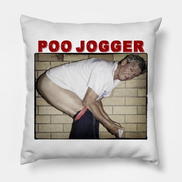 poo jogger Pillow by RisingAboveBedlam