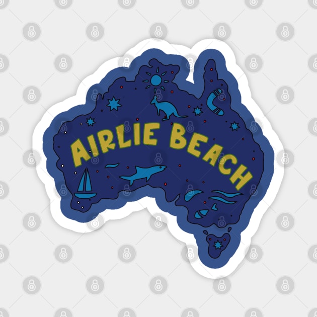 AUSSIE MAP AIRLIE BEACH Magnet by elsa-HD