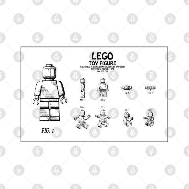 Lego Toy Figurine Patent Drawing - B by SPJE Illustration Photography