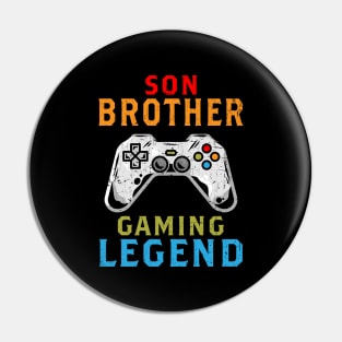 Son Brother Gaming Legend Gamer Gifts For Teen Boys Gaming Pin