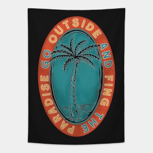 Go Outside Vacation Vintage Illustration Tapestry