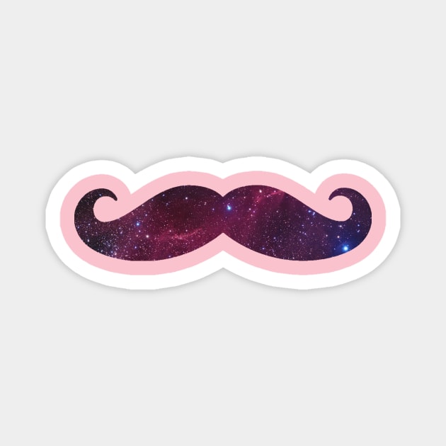 Galaxy Mustache Magnet by tangerinetane