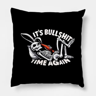 Rabbit Quote It'S Bull Time Again Animal Pillow