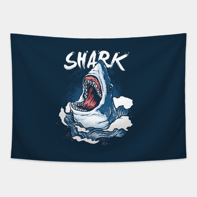 Shark scream Tapestry by Unknownvirtuoso