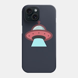 Cool Retro Red UFO Phone Case