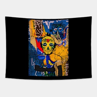 Striking MaleMask NFT with MexicanEye Color and Street Art Vibe Tapestry