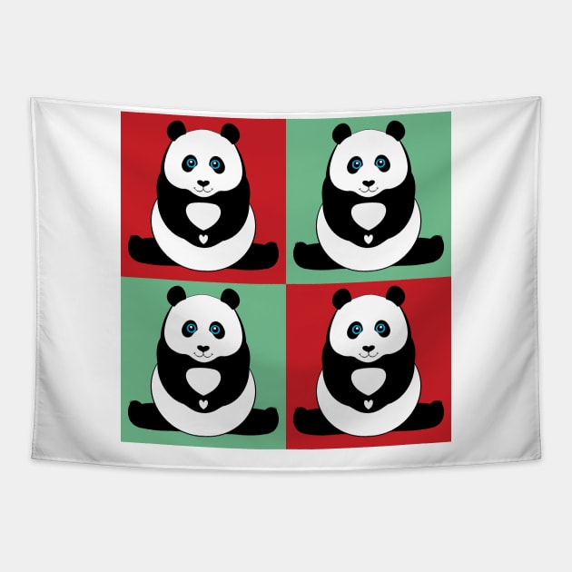 PANDA PAWS HEART 4 Tapestry by JeanGregoryEvans1