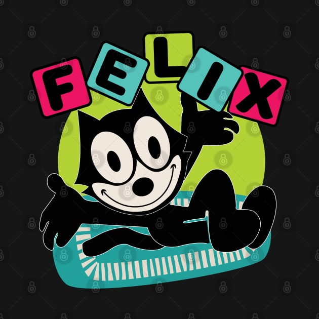 Felix Cat Comics Retro Future Atomic Age TV in Joyful Design by VogueTime