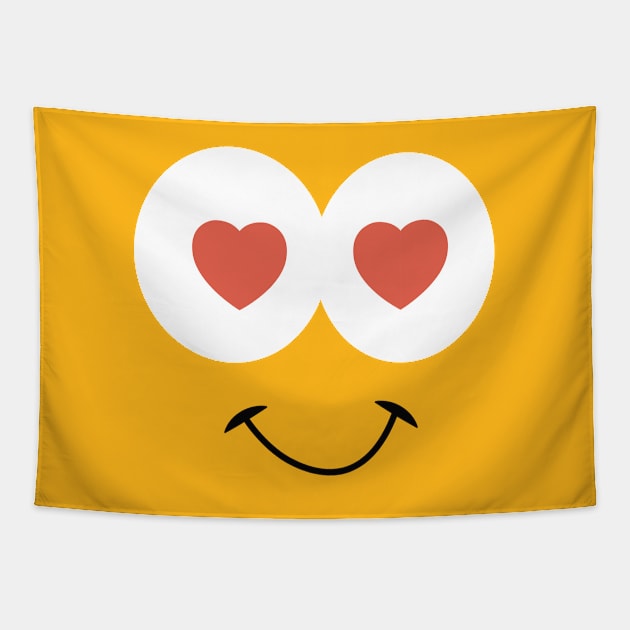 Cute Heart Eyes Toon Face In Love Tapestry by N1L3SH