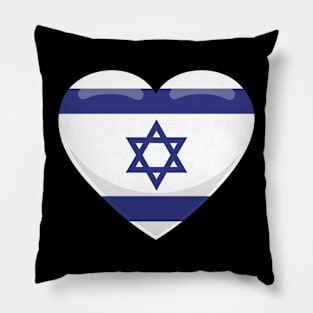 Israel Flag Heart Pillow