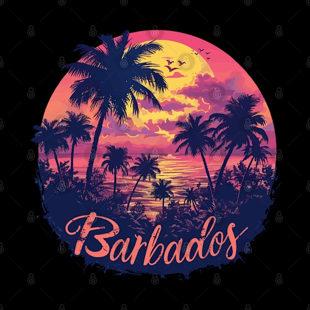 Barbados Sunset (with Orange Lettering) by VelvetRoom